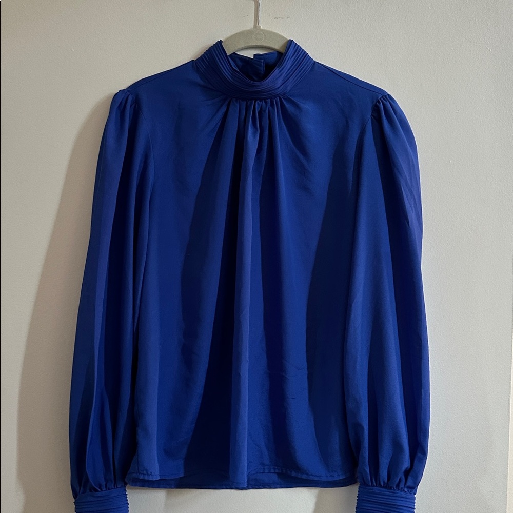 Vintage 80's Shirred High Neck Blouse